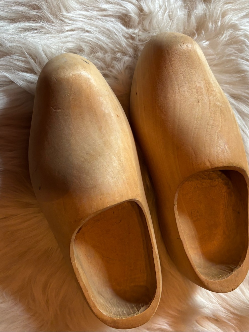 Vintage Wooden Moccasin Shoe Forms in Light Tan